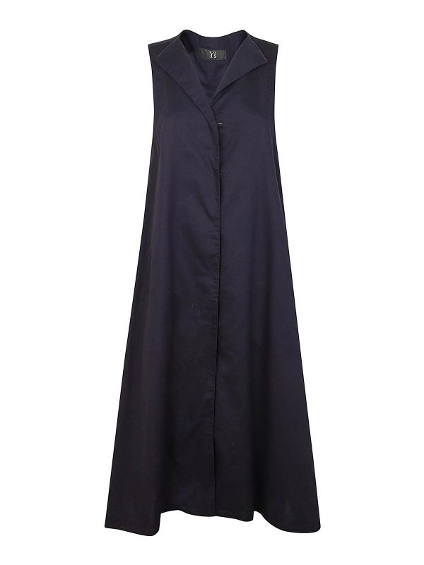 Yohji Yamamoto Robe Au Genou - Bleu Foncé
