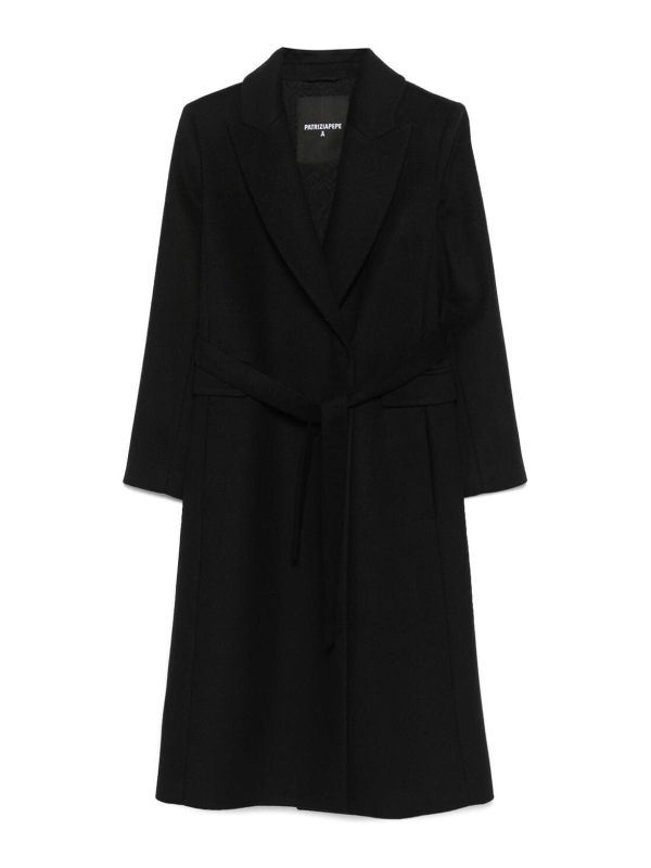 Patrizia Pepe Manteau Au Genou - Noir