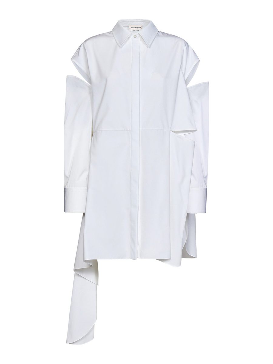 Alexander Mcqueen Robe Courte - Blanc