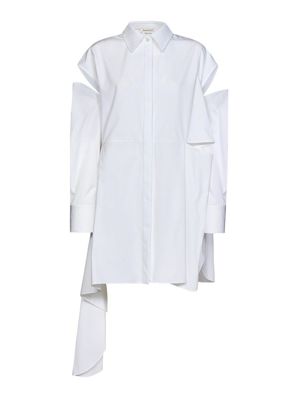 Alexander Mcqueen Robe Courte - Blanc