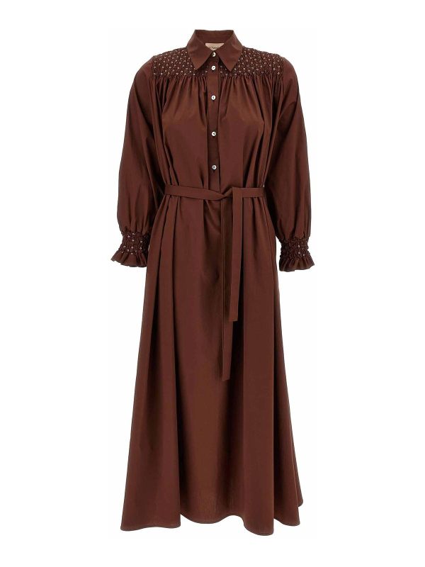 Le Twins Robe Au Genou - Marron
