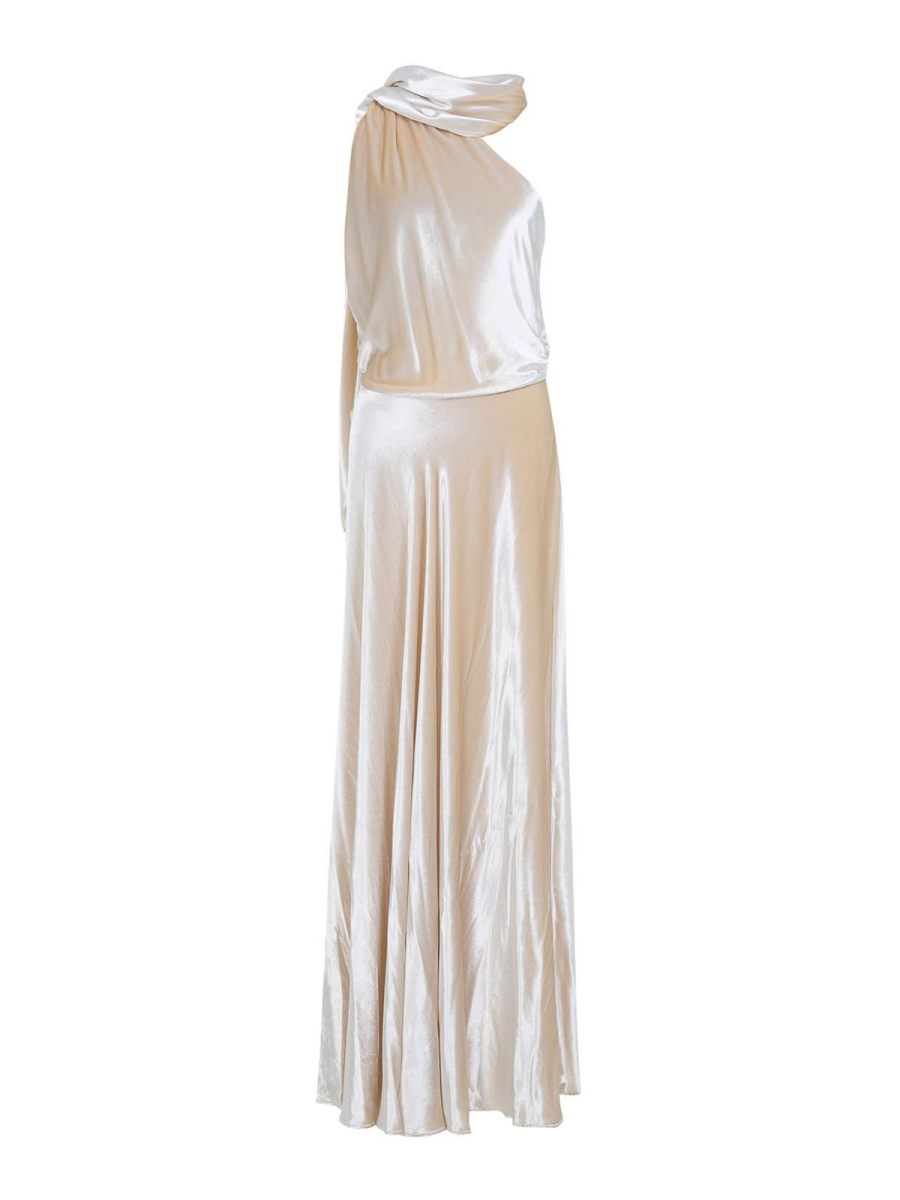 Alberta Ferretti Maxi Robe - Crème