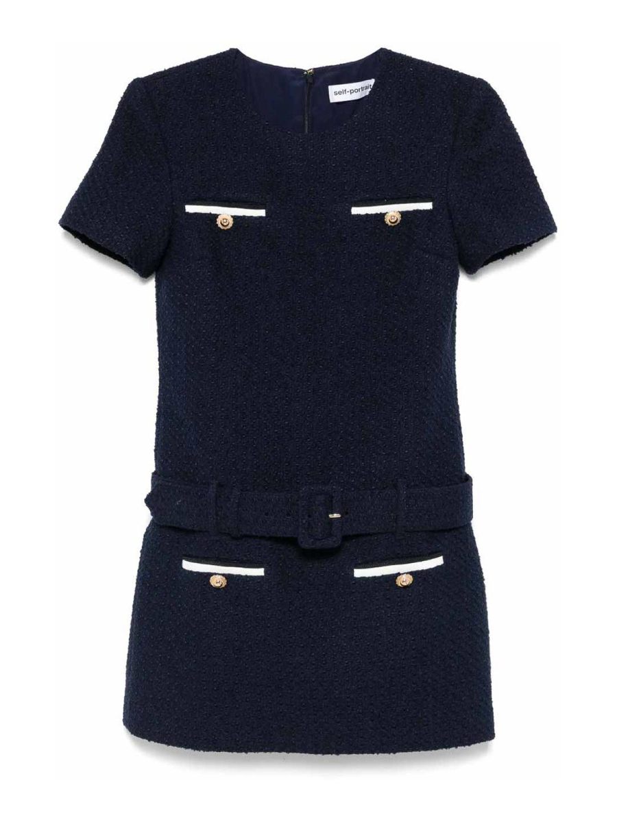 Self Portrait Robe Courte - Bleu