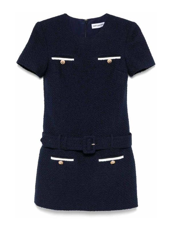 Self Portrait Robe Courte - Bleu