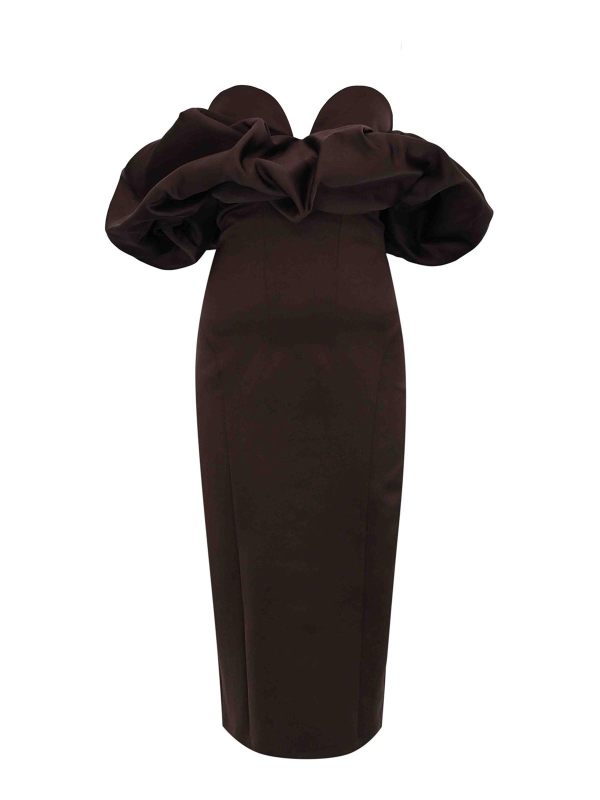 Elisabetta Franchi Robe Au Genou - Orange Brûlée