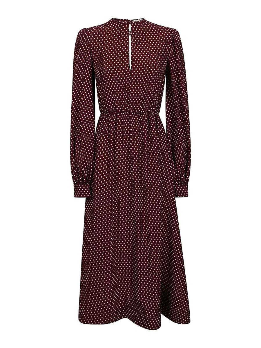 Crida Robe Au Genou - Rouge Brun