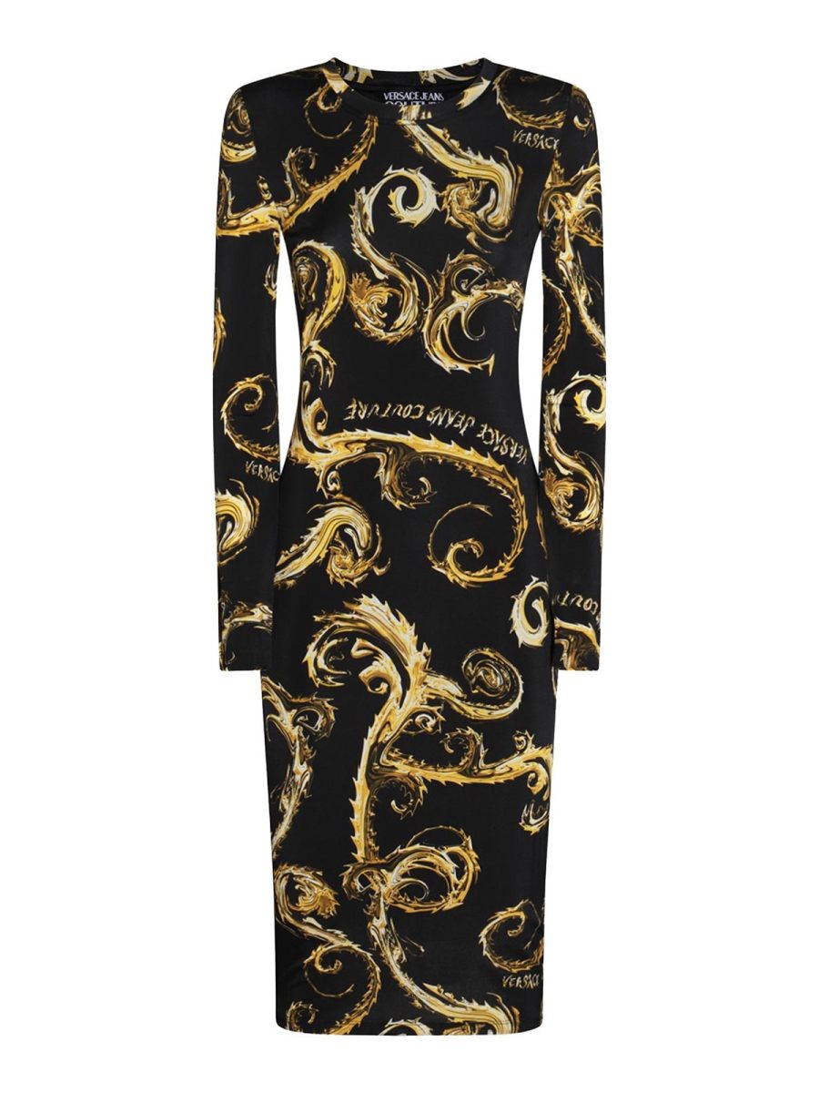 Versace Jeans Couture Robe Au Genou - Noir
