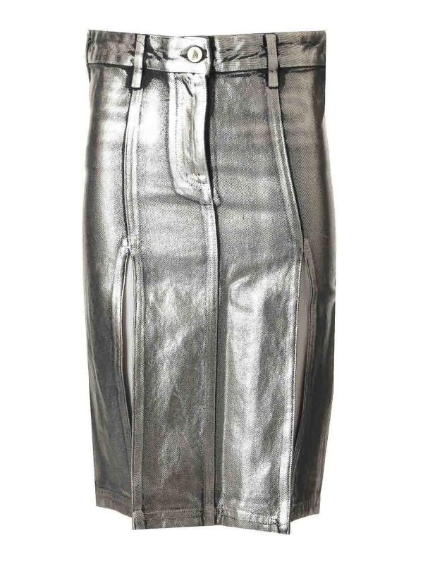 The Attico Jupe Midi - Argent