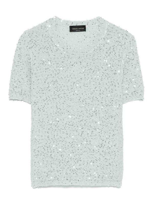 Roberto Collina Pull Col Rond - Bleu Clair