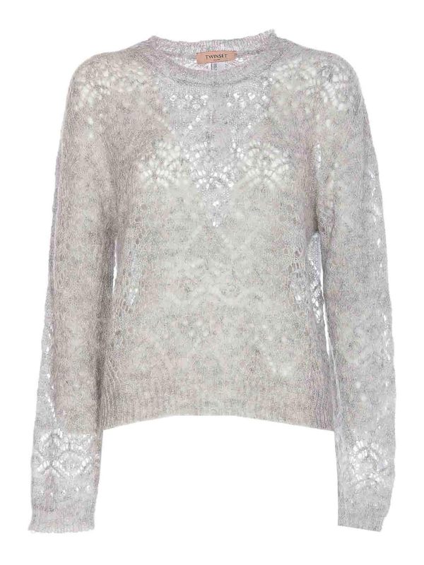 Twinset Pull Col Rond - Gris