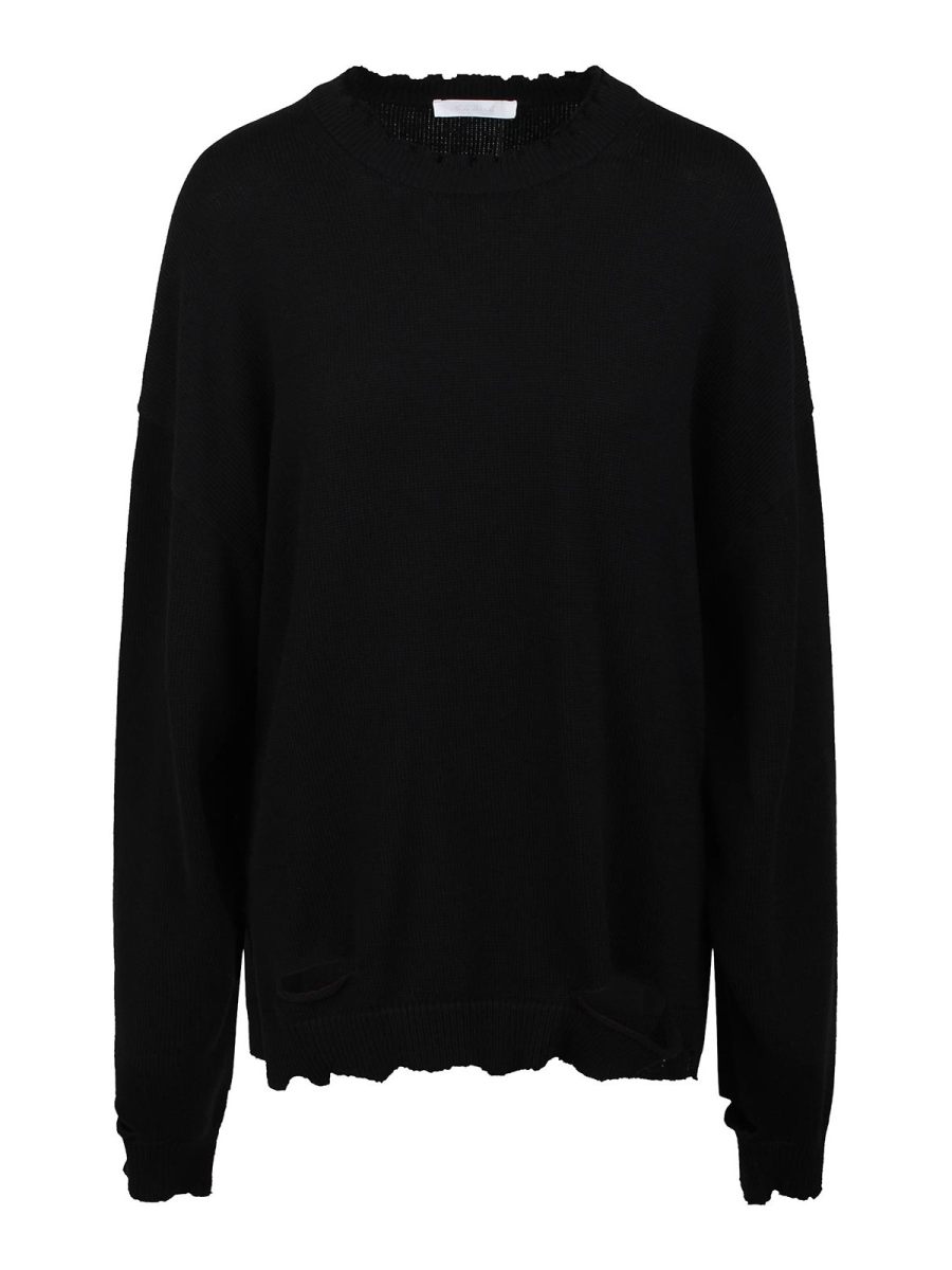 Helmut Lang Pull Col Bateau - Noir