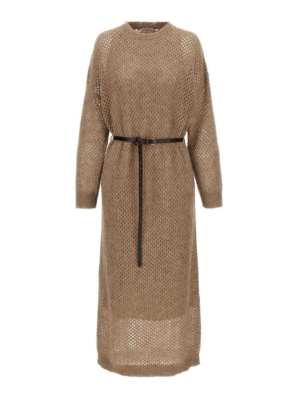 Brunello Cucinelli Robe Au Genou - Beige