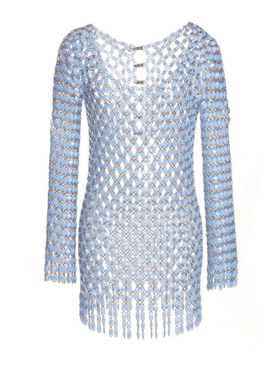 Rabanne Robe Courte - Bleu Clair