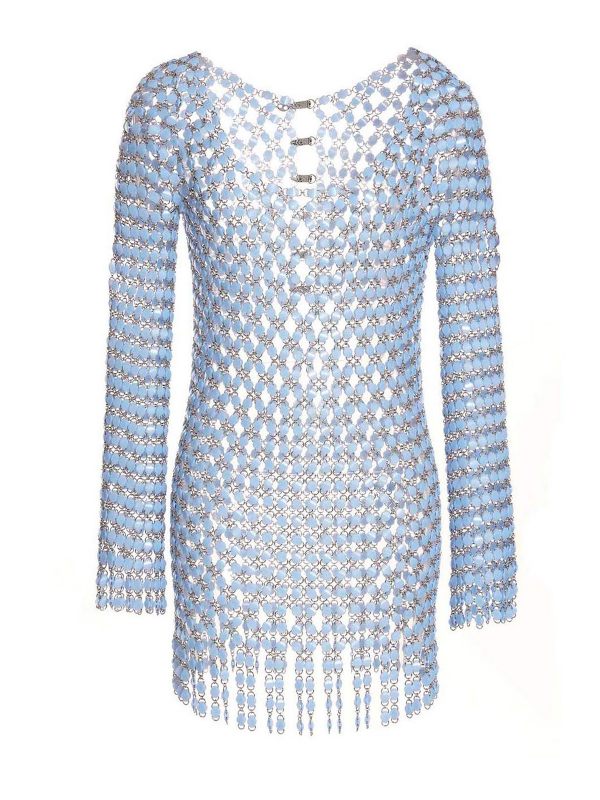 Rabanne Robe Courte - Bleu Clair
