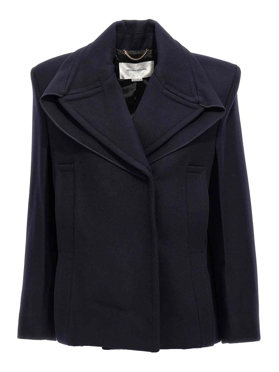 Victoria Beckham Manteau Court - Bleu