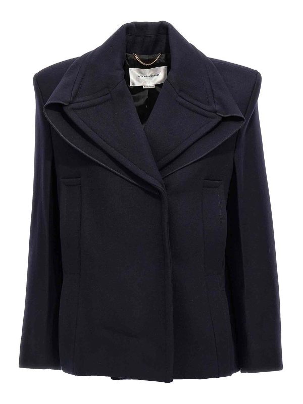 Victoria Beckham Manteau Court - Bleu