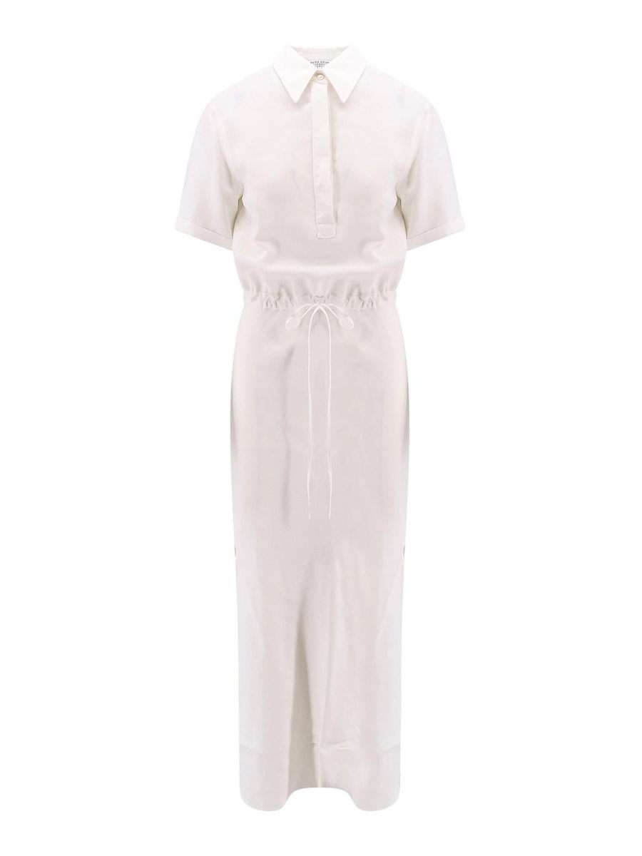Brunello Cucinelli Robe Au Genou - Blanc