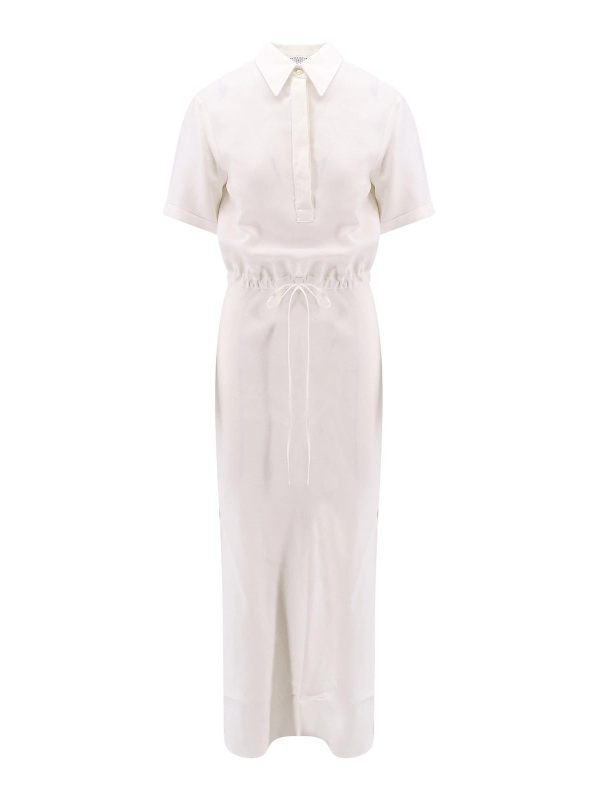 Brunello Cucinelli Robe Au Genou - Blanc