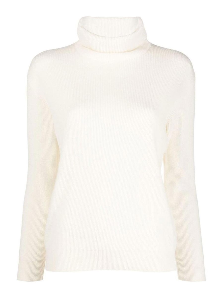 Brunello Cucinelli Pull Col Roulé - Blanc