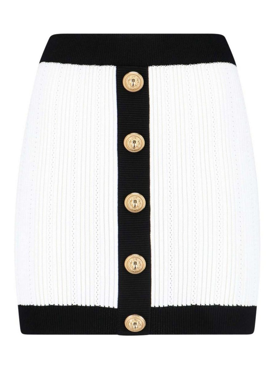 Balmain Mini Jupe - Blanc