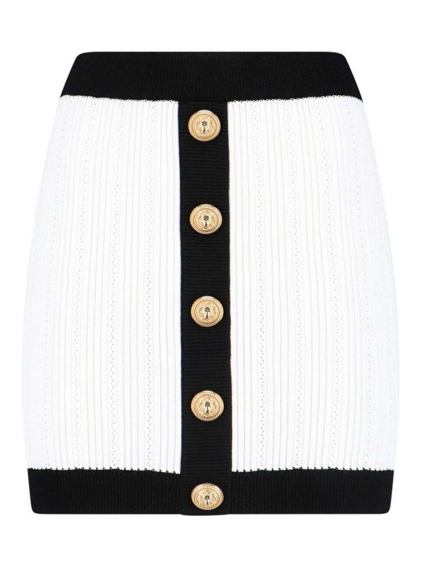 Balmain Mini Jupe - Blanc
