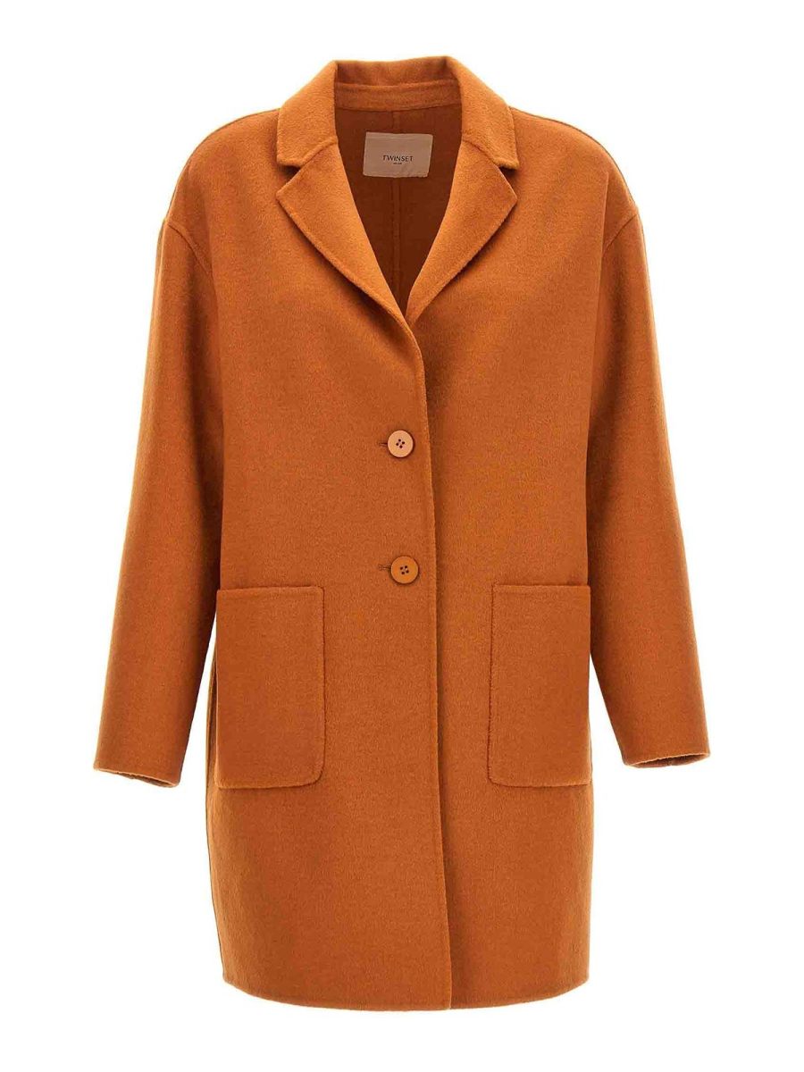 Twinset Manteau Court - Orange