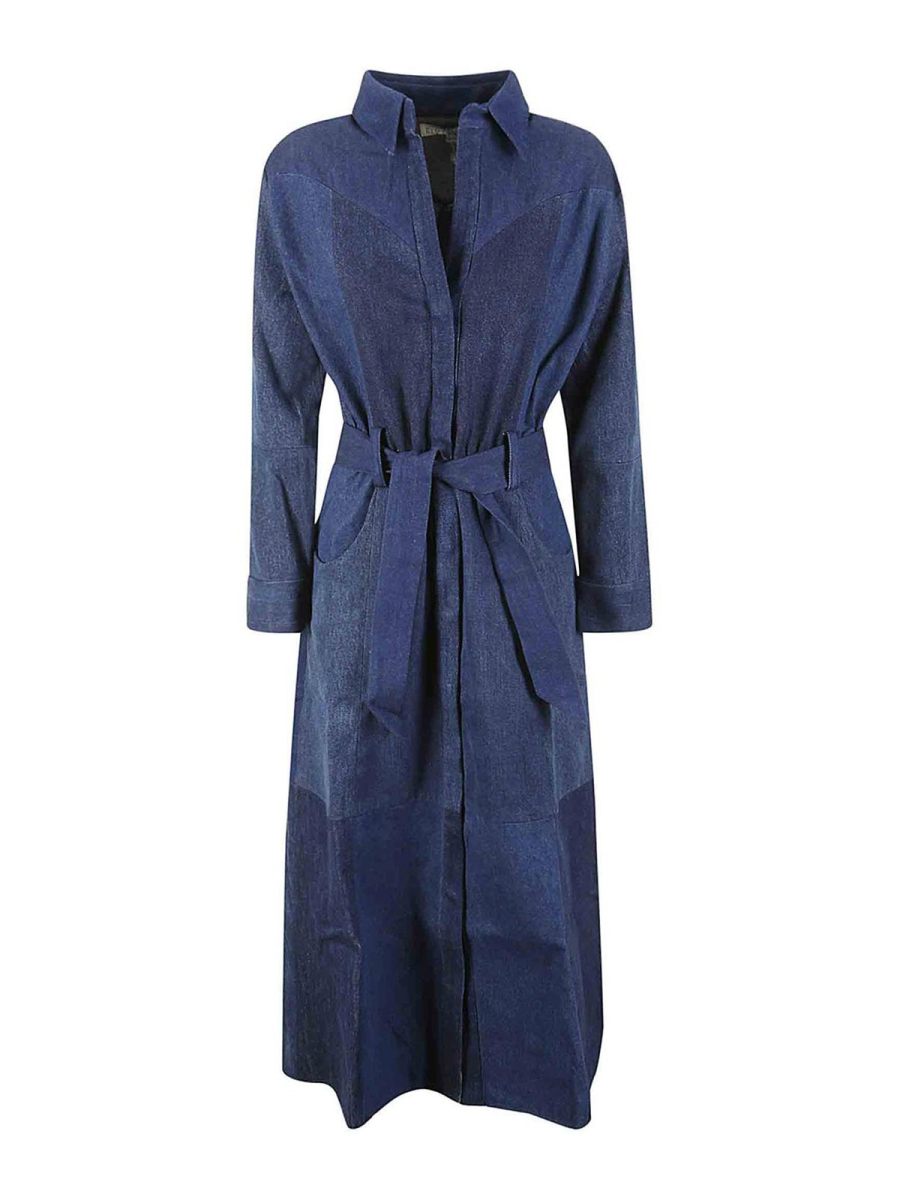 E. l.v. denim Robe Au Genou - Denim