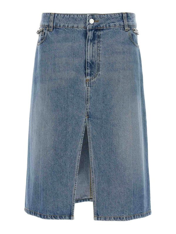 Stella Mccartney Jupe Midi - Bleu Clair