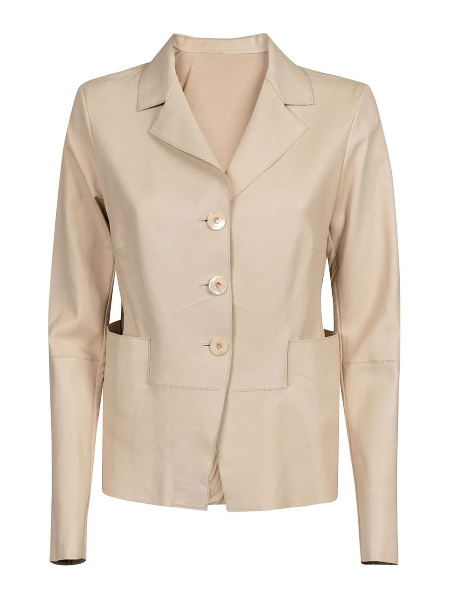Liven Blouson En Cuir - Beige