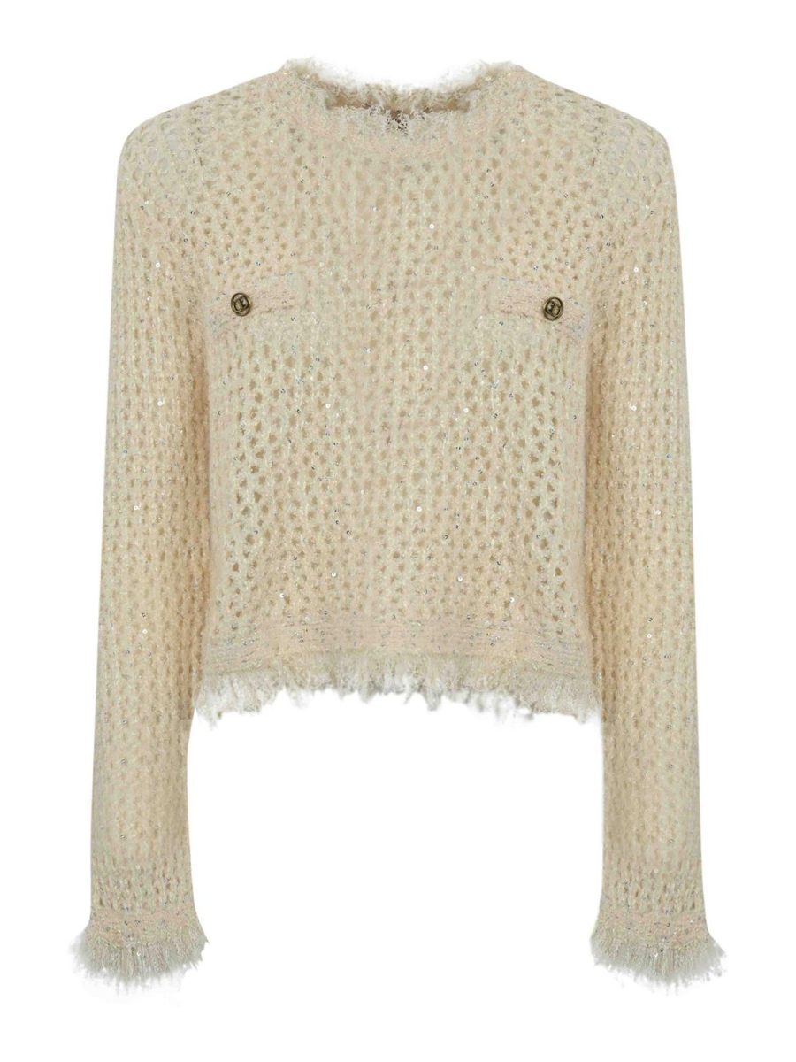 Twinset Pull Col Rond - Blanc