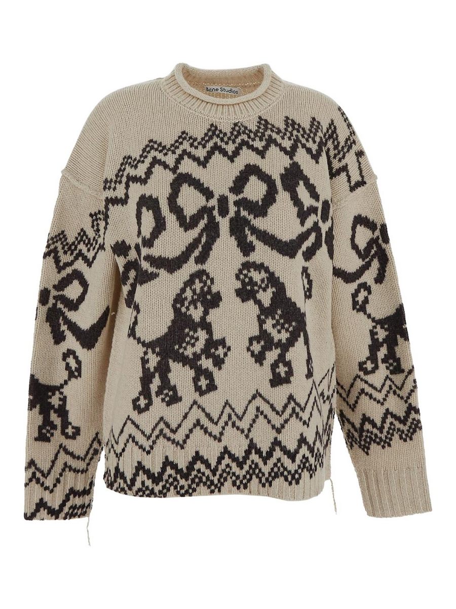 Acne Studios Pull Col Rond - Blanc