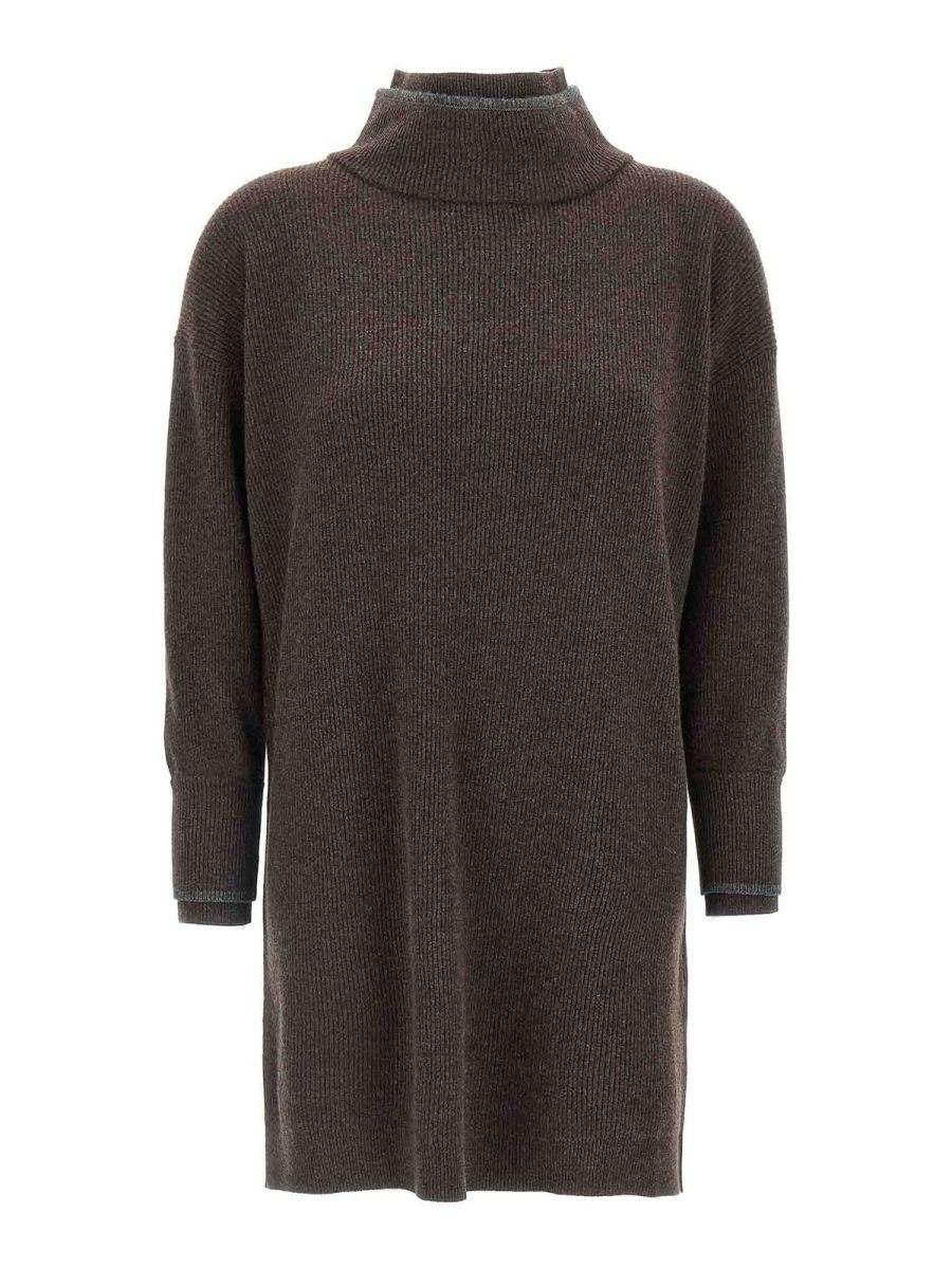 Brunello Cucinelli Robe Au Genou - Marron