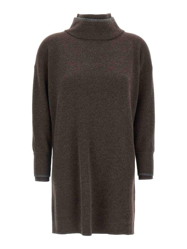 Brunello Cucinelli Robe Au Genou - Marron