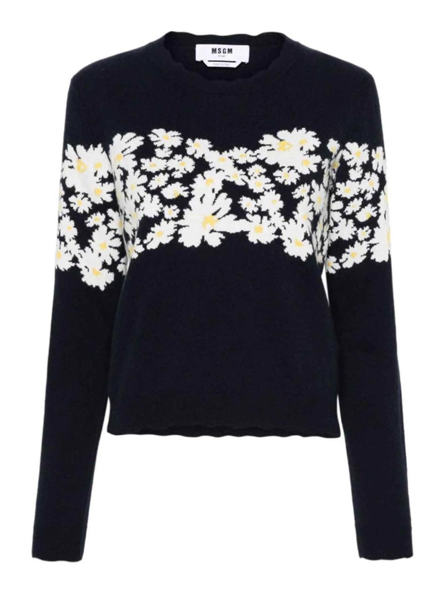 M. S.G. M. Pull Col Rond - Bleu