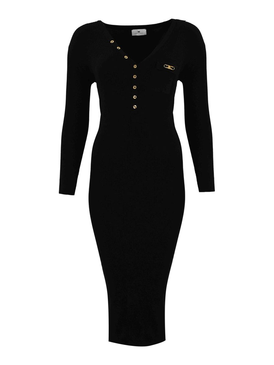 Elisabetta Franchi Robe Au Genou - Noir