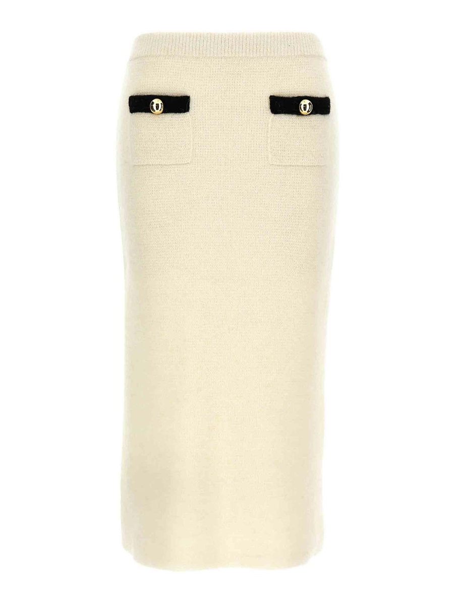 Alessandra Rich Jupe Midi - Blanc
