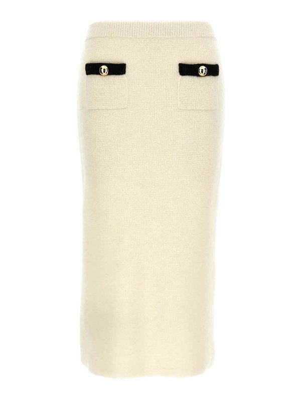 Alessandra Rich Jupe Midi - Blanc