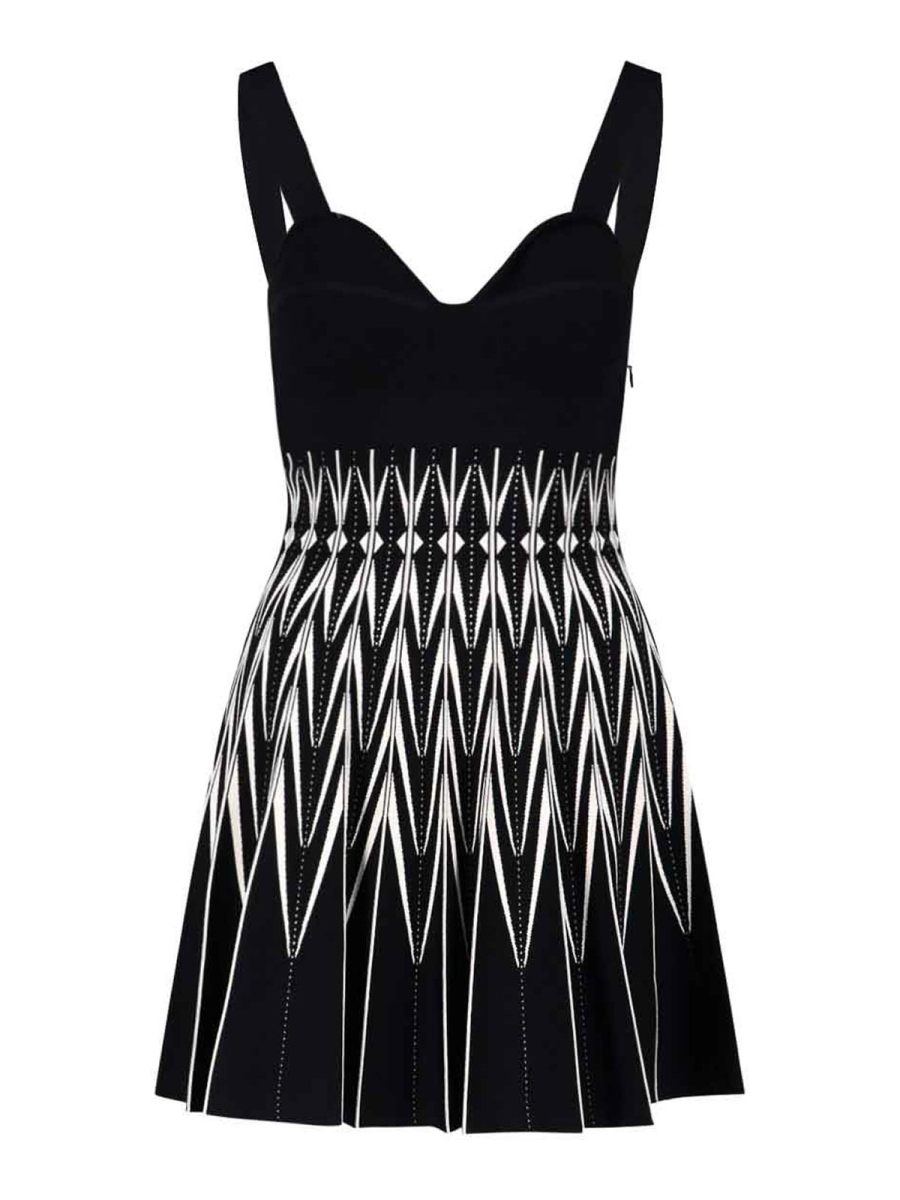 Alexander Mcqueen Robe Courte - Noir