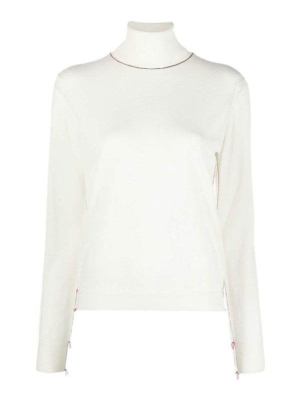 Maison Margiela Pull Col Roulé - Blanc
