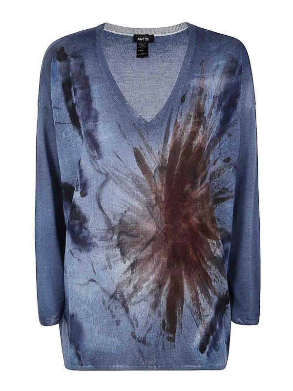 Avant Toi Pull À Col V - Bleu