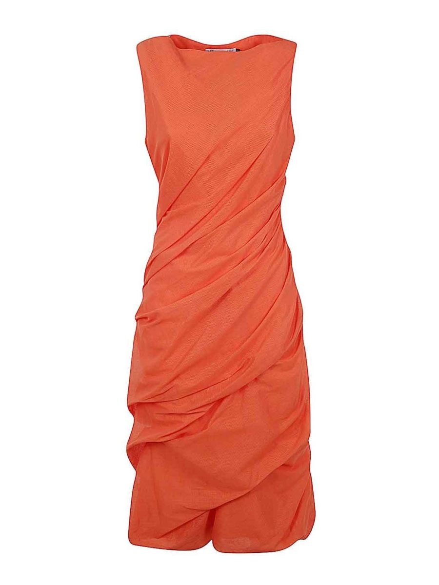 Pleats Please Issey Miyake Robe Au Genou - Orange