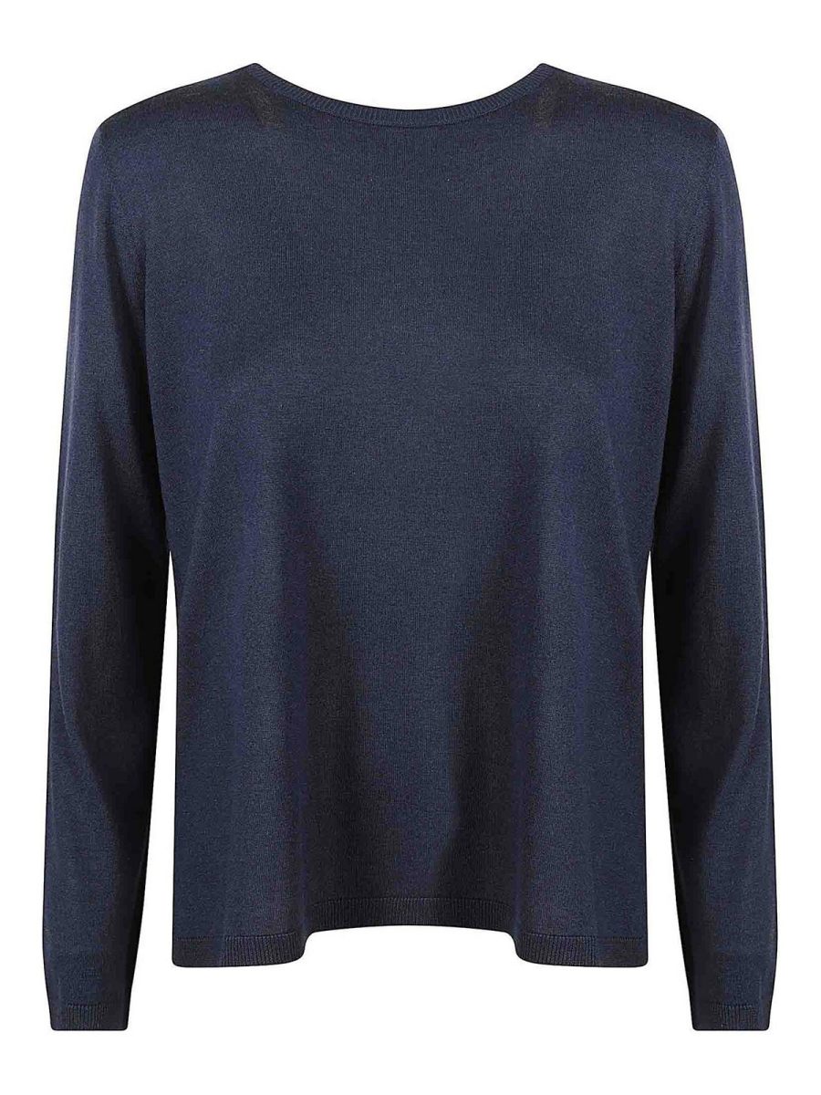 Kangra Cashmere Pull Col Bateau - Bleu