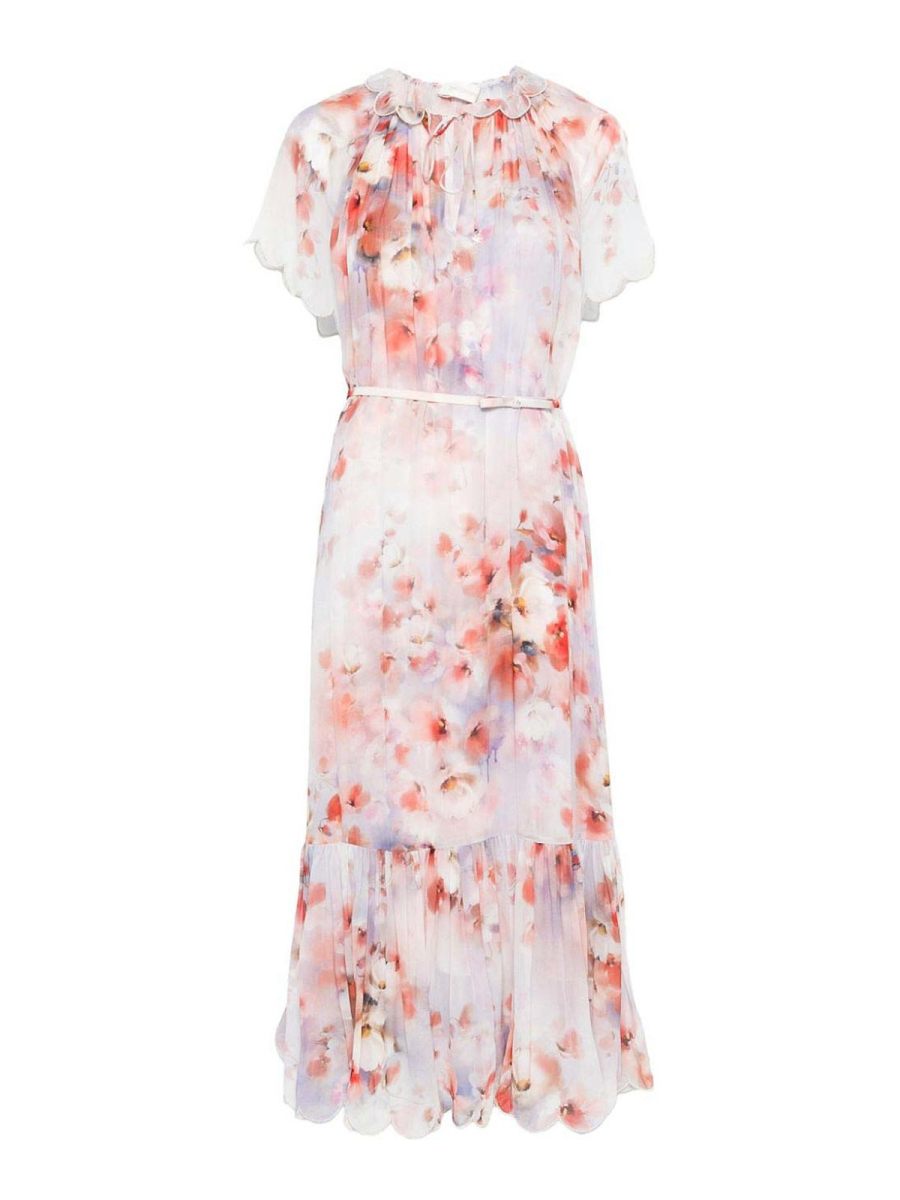 Zimmermann Robe Au Genou - Rouge