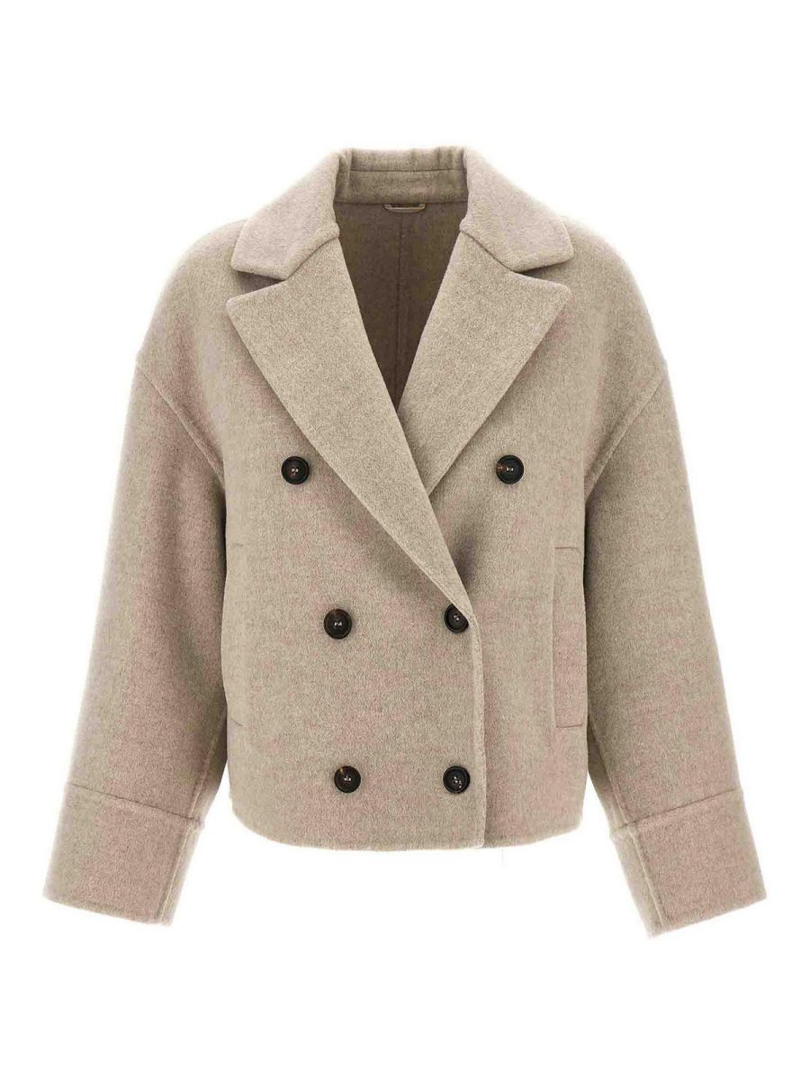 Brunello Cucinelli Manteau Court - Beige