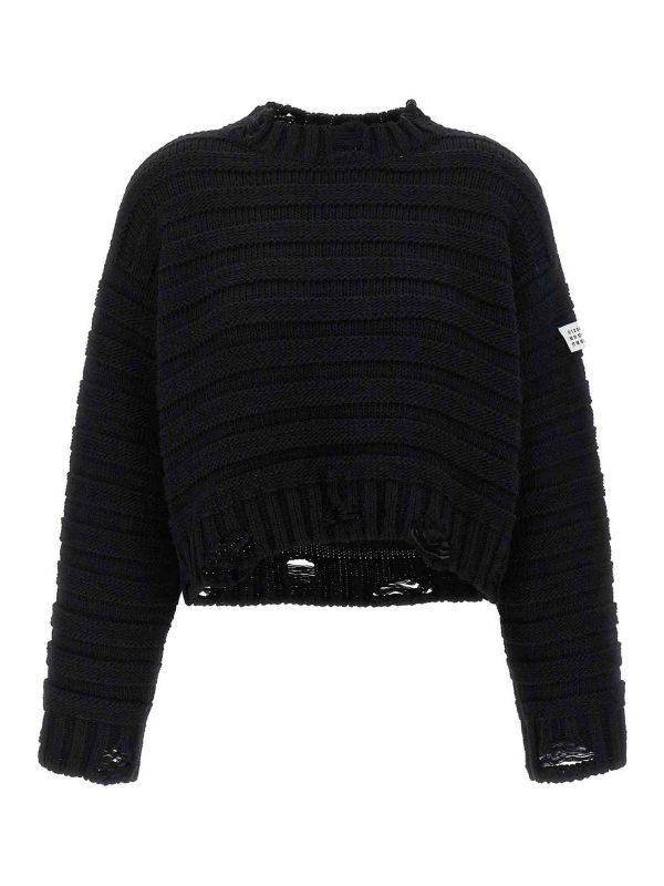 MM6 Maison Margiela Pull Col Rond - Noir