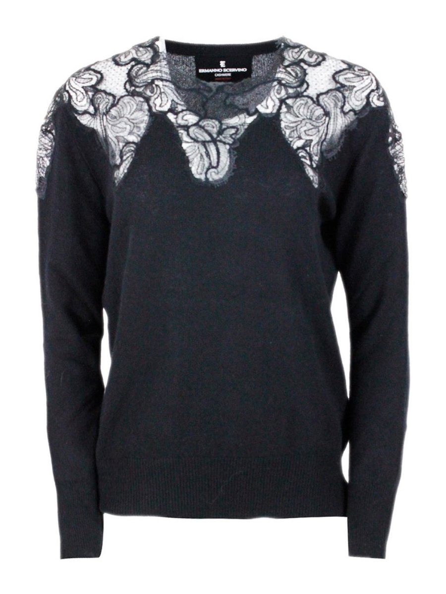 Ermanno Scervino Pull Col Rond - Noir