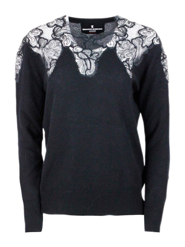 Ermanno Scervino Pull Col Rond - Noir
