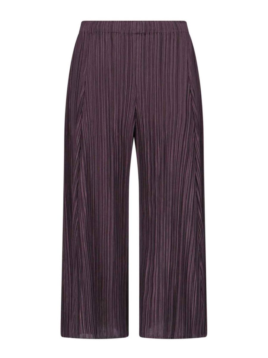 Pleats Please Issey Miyake Pantalons Décontractés - Marron