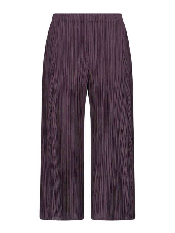 Pleats Please Issey Miyake Pantalons Décontractés - Marron