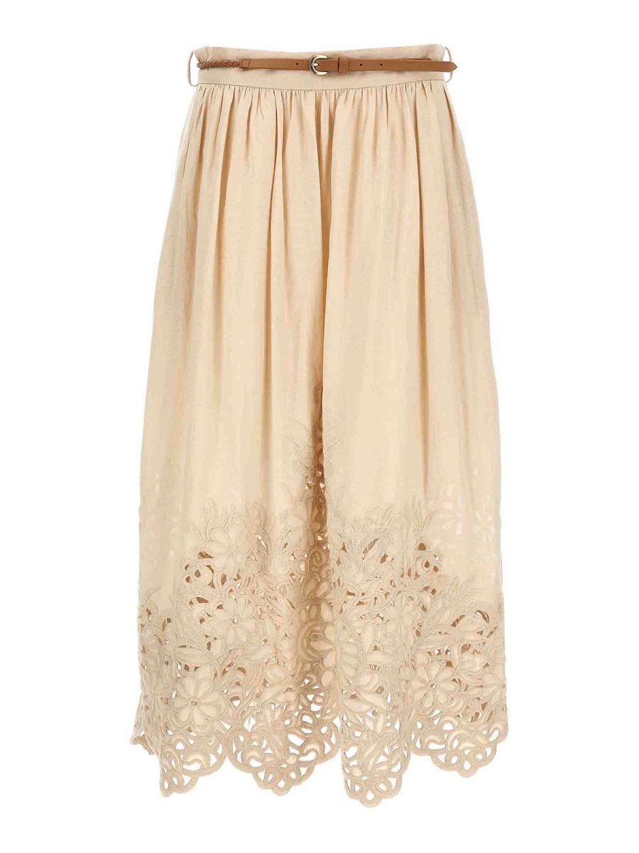 Zimmermann Jupe Midi - Beige